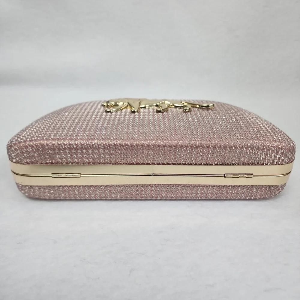 Sabyasachi Bag Womens Gift For Her Evening Rose Gold Detachable Strap Clutch